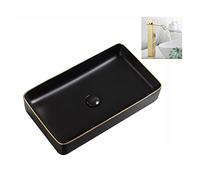 Bathroom Rectangular Ceramics Countertop Basin Sink,60 * 34 * 11CM,Light Luxury Wash Basin Sink With Faucet and Drain/14825