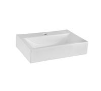 Balterley 460mm Countertop Vessel Bathroom Sink, Ceramic Rectangular Bowl Bathroom Wash Basin Sink, 1 Tap Hole, Countertop Basin Sinks for Bathrooms and Cloakroom - 460 x 330 x 100mm (White)