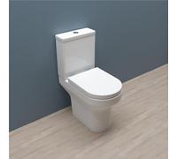 Bathroom Rimless Round Close Coupled Toilet Pan Soft Close Seat Cistern WC