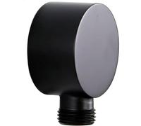 Bathroom Round Drop Ell Shower Hose Connector 1/2" NPT Female Wall Supply Elbow Bathtub Water Outlet Spout Wall Union,Matte Black