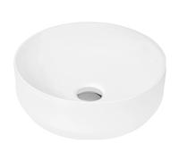 Balterley 350mm Countertop Vessel Bathroom Sink, Ceramic Round Bowl Bathroom Wash Basin Sink, No Tap Hole, Countertop Basin Sinks for Bathrooms and Cloakroom - 350 x 350 x 120mm (White)