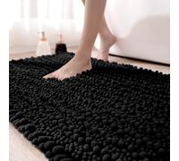 Bathroom Rug 50 X 80cm, Super Absorbent Plush Microfiber, Non-slip Bathroom Mat, Machine Washable, Suitable For Bath, Shower And Bathroom, Black