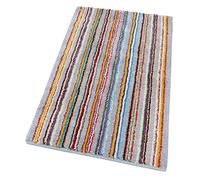 Bathroom Rug Bedroom Rug Pure Cotton Soft Washable Striped Mod.ASTRID 55X90 GREY (G)