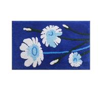 Bathroom Rug Blue Flowers Bathroom Rug Colored Super Absorbent With non Slip Backing,Fluffy Non-Slip Soft Carpet,Bath Machine Washable,for Bathtu,Shower Floor