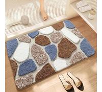 Bathroom Rug Blue Stone Bathroom Rug Colored Super Absorbent With non Slip Backing,Fluffy Non-Slip Soft Carpet,Bath Machine Washable,for Bathtu,Shower Floor