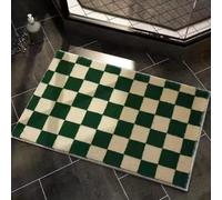 Bathroom Rug Green Grid Bathroom Rug Colored Super Absorbent With non Slip Backing,Fluffy Non-Slip Soft Carpet,Bath Machine Washable,for Bathtu,Shower Floor
