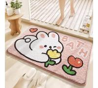 Bathroom Rug Rabbit Bathroom Rug Colored Super Absorbent With non Slip Backing,Fluffy Non-Slip Soft Carpet,Bath Machine Washable,for Bathtu,Shower Floor