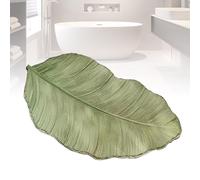 Bathroom Rug, Rubber Diatomaceous Earth Absorbent Non Slip Rugs, Plant Bathroom Rug, Green Leaves Bath Rugs, for Room Bedroom, Kitchen Sink, Shower Room, Bathtub (Style B)