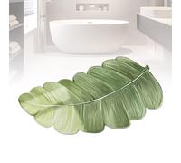 Bathroom Rug, Rubber Diatomaceous Earth Absorbent Non Slip Rugs, Plant Bathroom Rug, Green Leaves Bath Rugs, for Room Bedroom, Kitchen Sink, Shower Room, Bathtub (Style A)