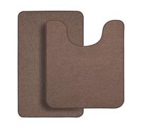 Bathroom Rug Set 2 Piece,Ultra Thin Bathroom Rugs,Toilet Rugs,Quick Dry,Non-Slip,Machine Washable,Fit Under Door,Absorbent Bath Rugs,Shower,Sink,Home Decor Accessories.(Brown,17''x27''+20''x24'')