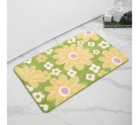 Bathroom Rug Yellow Flowers Bathroom Rug Colored Super Absorbent With non Slip Backing,Fluffy Non-Slip Soft Carpet,Bath Machine Washable,for Bathtu,Shower Floor