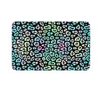 Bathroom Rugs - 20x31.5in Kitchen Mats for Floor, Area Rugs for Entryway Rugs Indoor, Black Leopard Print A Non Slip Washable Bathroom Laundry Room Door Rug