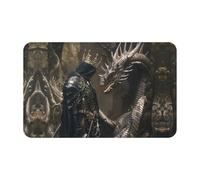 Bathroom Rugs - 20x31.5in Kitchen Mats for Floor, Area Rugs for Entryway Rugs Indoor, Medieval Knight and Dragon Non Slip Washable Bathroom Laundry Room Door Rug