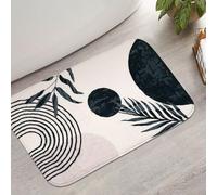 Bathroom Rugs Black and White Boho Bath Mat, Small Cute Bath Mat Non-Slip Soft Washable Bathmat Shower Rug for Bathtub Boho Decor