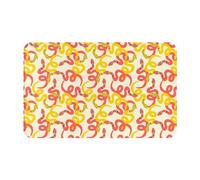 Bathroom Rugs Non Slip Washable - Artsy Painted Snake Red Yellow Kitchen Mats for Floor, Area Rugs for Entryway Rugs Indoor, Bathroom Laundry Room Door Rug with Rubber Backing 20x31.5in