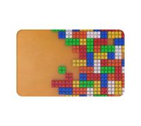 Bathroom Rugs Non Slip Washable - Colorful Building Blocks A Kitchen Mats for Floor, Area Rugs for Entryway Rugs Indoor, Bathroom Laundry Room Door Rug with Rubber Backing 20x31.5in