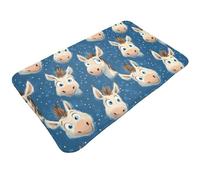 Bathroom Rugs Non Slip Washable - Funny Donkey Blue Print Kitchen Mats for Floor, Area Rugs for Entryway Mats Indoor, Laundry Room Bathroom Door Rug with Rubber Backing 20 x 31.5 Inch