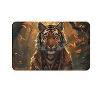 Bathroom Rugs Non Slip Washable - Tiger in The Fallen Leaf Forest Kitchen Mats for Floor, Area Rugs for Entryway Rugs Indoor, Bathroom Laundry Room Door Rug with Rubber Backing 20x31.5in
