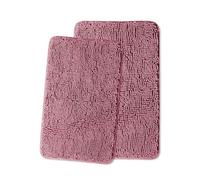 Bathroom Rugs Sets 2 Piece,Thick Chenille Bath Mats,Absorbent and Washable Bath Rug Non-Slip, Extra Soft Rugs for Bathroom Floor,Tub,Shower and Sink(20"x32" and 24"x36",Dusty Rose)