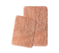Bathroom Rugs Sets 2 Piece,Thick Chenille Bath Mats,Absorbent and Washable Bath Rug Non-Slip, Extra Soft Rugs for Bathroom Floor,Tub,Shower and Sink(17"x24" and 20"x32",Dusty Pink)