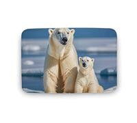 Bathroom Rugs Washable Bath Mat 2 Polar Bears Bath Rug for Bathroom Non-Slip Shower Mat 19.7"x31.5" Absorbent Floor Mat for Door Tub Side Sink Front Kitchen Floor Carpet