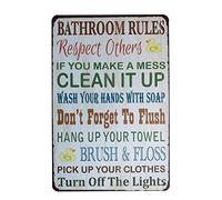 Bathroom Rules Fun Poster Tin Sign Vintage Bathroom Rules Cute Yellow Duck Bathroom Toilet Bar Club Cafe Home Wall Decoration Metal Tin Sign 6x8 inches