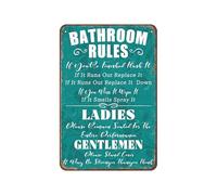 Bathroom Rules If You're Finished Flush It If It Runs Out Replace Vintage Poster Tin Sign Bathroom Home Retro Store Cafe 8X12 Inch Retro Look Metal Poster Sign For Home Farm Garage Quotes Wall Decor
