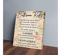 Bathroom Rules Ladies Gentlemen Flower Bathroom Canvas