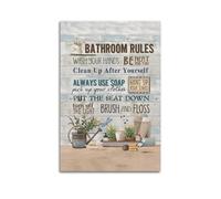 Bathroom Rules Motivational Quote ModernCover Poster Art Canvas Gift for Friends Or for Your Own Use Bedroom Living Room Decoration AestheticUnframe-style 24x36inch(60x90cm)