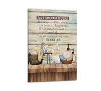 Bathroom Rules Quotes PrintCover Poster Art Canvas Gift for Friends Or for Your Own Use Bedroom Living Room Decoration AestheticFrame-style 24x36inch(60x90cm)