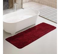 Bathroom Runner Rug 24 x 60 Inch Thick Chenille Long Bath Mat | Absorbent and Washable Extra Large Bath Rug Non-Slip, Plush Runner Rug for Bathroom, Shower, Sink - (Burgundy)