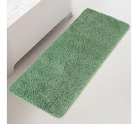 Bathroom Runner Rug 24 x 60 Inch Thick Chenille Long Bath Mat | Absorbent and Washable Extra Large Bath Rug Non-Slip, Plush Runner Rug for Bathroom, Shower, Sink - (Light Green)