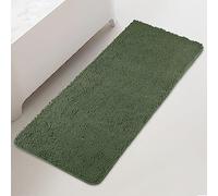 Bathroom Runner Rug 24"x 60" Thick Chenille Long Bath Mat | Absorbent and Washable Extra Large Bath Rug Non-Slip, Soft Runner Rug for Bathroom, Shower, Sink - (Olive Green)