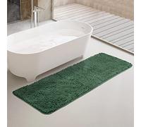 Bathroom Runner Rug 24"x 60" Thick Chenille Long Bath Mat | Absorbent and Washable Extra Large Bath Rug Non-Slip, Soft Runner Rug for Bathroom, Shower, Sink - (Green)