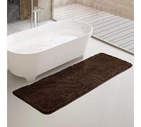 Bathroom Runner Rug 24"x 60" Thick Chenille Long Bath Mat | Absorbent and Washable Extra Large Bath Rug Non-Slip, Soft Runner Rug for Bathroom, Shower, Sink - (Brown)