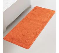 Bathroom Runner Rug 24"x 60" Thick Chenille Long Bath Mat | Absorbent and Washable Extra Large Bath Rug Non-Slip, Plush Runner Rug for Bathroom, Shower, Sink - (Burnt Orange)