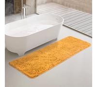 Bathroom Runner Rug 24"x 60" Thick Chenille Long Bath Mat | Absorbent and Washable Extra Large Bath Rug Non-Slip, Soft Runner Rug for Bathroom, Shower, Sink - (Orange)