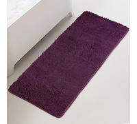 Bathroom Runner Rugs 24 x 72 Non Slip Thick Chenille Long Bath Mat | Absorbent and Washable Extra Large Bath Rug, Plush Runner Rug for Bathroom, Shower, Sink - (Plum)