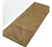 Bathroom Runner Rugs 24 x 72 Non Slip Thick Chenille Long Bath Mat | Absorbent and Washable Extra Large Bath Rug, Plush Runner Rug for Bathroom, Shower, Sink - (Tan)