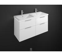 Bathroom Set Burgbad Eqio Double washbasin, illuminated 4-drawer unit 1230x665mm Customisable SEZD123-PN258