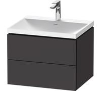 Bathroom Set Duravit 1-hole washbasin, 2 drawers 600mm Graphite Super Mat LC6950O80800000