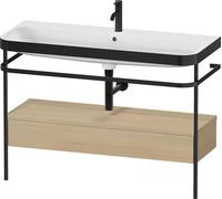 Bathroom Set Duravit Happy D.2 Plus 1-hole washbasin, c-bonded metal console, 1 drawer 1175mm Mediterranean Oak HP4744O71710000