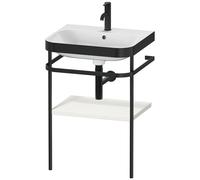 Bathroom Set Duravit Happy D.2 Plus 1-hole washbasin, c-bonded metal console, 1 shelf 575mm Nordic white Satin Matt HP4735O3939