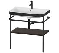 Bathroom Set Duravit Happy D.2 Plus 1-hole washbasin, c-bonded metal console, 1 shelf 775mm Brushed Walnut HP4737O6969