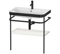 Bathroom Set Duravit Happy D.2 Plus 1-hole washbasin, c-bonded metal console, 1 shelf 775mm Nordic white Satin Matt HP4737O3939