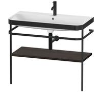 Bathroom Set Duravit Happy D.2 Plus 1-hole washbasin, c-bonded metal console, 1 shelf 975mm Brushed Walnut HP4738O6969