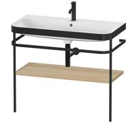 Bathroom Set Duravit Happy D.2 Plus 1-hole washbasin, c-bonded metal console, 1 shelf 975mm Mediterranean Oak HP4738O7171