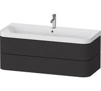 Bathroom Set Duravit Happy D.2 Plus 1-hole washbasin, c-shaped unit with 2 drawers 1175mm Graphite Super Mat HP4349O80800000