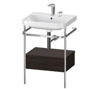 Bathroom Set Duravit Happy D.2 Plus 2-hole washbasin, 1-drawer metal console 575mm Brushed Walnut HP4840E6969