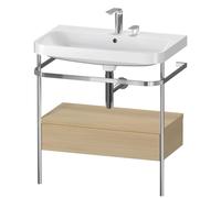 Bathroom Set Duravit Happy D.2 Plus 2-hole washbasin, 1-drawer metal console 775mm Mediterranean Oak HP4842E7171